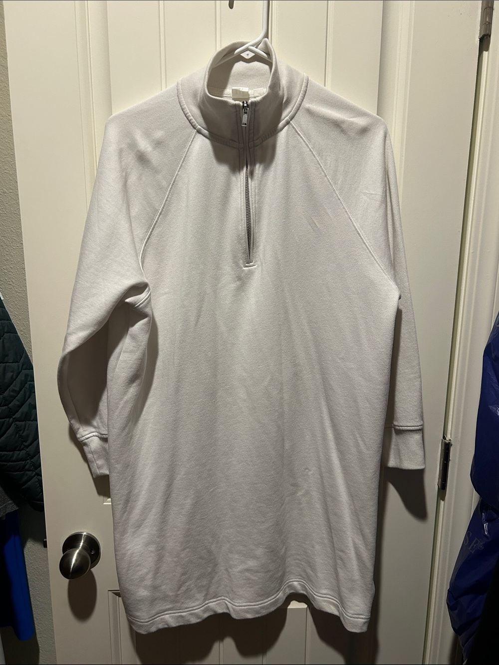 GAP White Half-Zip Midi Dress